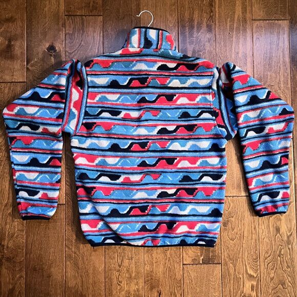 Patagonia Men’s Synchilla Snap-T Fleece Pullover Size X-SMALL Aztec Red/Blue - Picture 3 of 8